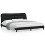 Estructura de cama con cabecero cuero sintético negro y blanco de vidaXL, Camas y somieres - Ref: Foro24-3208021, Precio: 254...