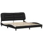 Bettgestell mit schwarz-weißem Kunstleder-Kopfteil von vidaXL, Betten und Lattenroste - Ref: Foro24-3208021, Preis: 256,94 €,...