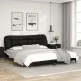 Estructura de cama con cabecero cuero sintético negro y blanco de vidaXL, Camas y somieres - Ref: Foro24-3208021, Precio: 254...