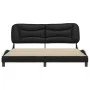 Estructura de cama con cabecero cuero sintético negro y blanco de vidaXL, Camas y somieres - Ref: Foro24-3208021, Precio: 254...