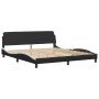 Bettgestell mit schwarz-weißem Kunstleder-Kopfteil von vidaXL, Betten und Lattenroste - Ref: Foro24-3208021, Preis: 256,94 €,...