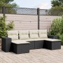 6-teiliges Gartensofa-Set und Kissen aus schwarzem Kunststoff-Rattan. von vidaXL, Gartensets - Ref: Foro24-3255253, Preis: 36...