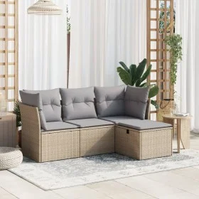 Juego de sofás jardín con cojines beige mezcla 4 pzas ratán PE by vidaXL, Garden sets - Ref: Foro24-3263115, Price: 236,36 €,...