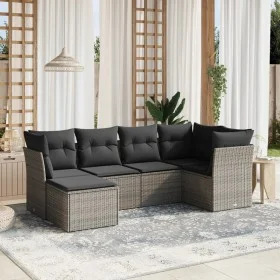 Set de muebles de jardín 6 pzas y cojines ratán sintético gris by vidaXL, Garden sets - Ref: Foro24-3263176, Price: 351,78 €,...