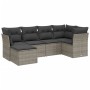 Gartenmöbel-Set, 6-teilig, mit grauen Polstern aus synthetischem Rattan. von vidaXL, Gartensets - Ref: Foro24-3263176, Preis:...