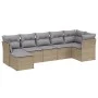Juego de sofás jardín con cojines beige mezcla 7 pzas ratán PE by vidaXL, Garden sets - Ref: Foro24-3263195, Price: 418,96 €,...