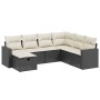 Set de comedor de jardín 7 pzas y cojines ratán sintético negro by vidaXL, Garden sets - Ref: Foro24-3263522, Price: 393,02 €...