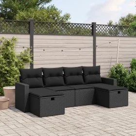 Set de sofás de jardín 6 piezas y cojines ratán sintético negro by vidaXL, Garden sets - Ref: Foro24-3263541, Price: 360,05 €...