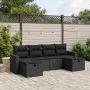 Set de sofás de jardín 6 piezas y cojines ratán sintético negro by vidaXL, Garden sets - Ref: Foro24-3263541, Price: 359,47 €...