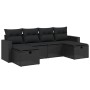 Set de sofás de jardín 6 piezas y cojines ratán sintético negro by vidaXL, Garden sets - Ref: Foro24-3263541, Price: 364,04 €...
