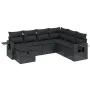 Garten-Essgruppe 7-teilig mit schwarzen Polstern aus synthetischem Rattan. von vidaXL, Gartensets - Ref: Foro24-3263831, Prei...
