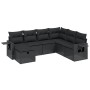 Set de comedor de jardín 7 pzas y cojines ratán sintético negro by vidaXL, Garden sets - Ref: Foro24-3263831, Price: 451,67 €...
