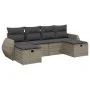 Gartenmöbel-Set, 6-teilig, mit grauen Polstern aus synthetischem Rattan. von vidaXL, Gartensets - Ref: Foro24-3264166, Preis:...