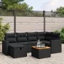 Garten-Essgruppe 7-teilig mit schwarzen Polstern aus synthetischem Rattan. von vidaXL, Gartensets - Ref: Foro24-3264835, Prei...