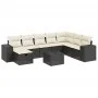 Garten-Essgruppe 7-teilig mit schwarzen Polstern aus synthetischem Rattan. von vidaXL, Gartensets - Ref: Foro24-3264835, Prei...
