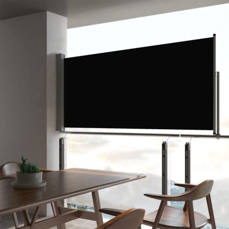 Black retractable garden side awning 60x300 cm by vidaXL, Umbrellas - Ref: Foro24-48352, Price: 51,76 €, Discount: %