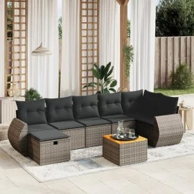 Gartensofa-Set, 8-teilig, mit grauen Kissen aus synthetischem Rattan. von vidaXL, Gartensets - Ref: Foro24-3265071, Preis: 49...