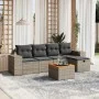 Gartenmöbel-Set, 6-teilig, mit grauen Polstern aus synthetischem Rattan. von vidaXL, Gartensets - Ref: Foro24-3265169, Preis:...