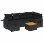Set de comedor de jardín 7 pzas y cojines ratán sintético negro by vidaXL, Garden sets - Ref: Foro24-3264947, Price: 450,87 €...