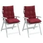 Cojines para silla respaldo bajo 2 uds tela Oxford rojo tinto by vidaXL, Cushions for chairs and sofas - Ref: Foro24-377698, ...