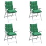 Kissen für Stühle mit niedriger Rückenlehne, 4 Stück, grüner Oxford-Stoff. von vidaXL, Kissen für Stühle und Sofas - Ref: For...