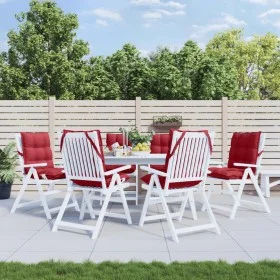 Kissen für Stühle mit niedriger Rückenlehne, 6 Stück, aus Oxford-Stoff in Weinrot. von vidaXL, Kissen für Stühle und Sofas - ...