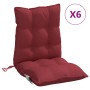 Kissen für Stühle mit niedriger Rückenlehne, 6 Stück, aus Oxford-Stoff in Weinrot. von vidaXL, Kissen für Stühle und Sofas - ...