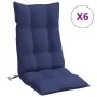 Cojines para silla respaldo alto 6 uds tela Oxford azul marino de vidaXL, Cojines para sillas y sofás - Ref: Foro24-377670, P...