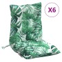 Cojines para silla respaldo bajo 6 uds tela estampado de hojas by vidaXL, Cushions for chairs and sofas - Ref: Foro24-377709,...