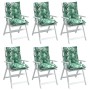 Kissen für Stühle mit niedriger Rückenlehne, 6 Stück, Blattmuster-Stoff. von vidaXL, Kissen für Stühle und Sofas - Ref: Foro2...
