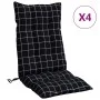 Cojines para silla respaldo alto 4 uds tela a cuadros negro by vidaXL, Cushions for chairs and sofas - Ref: Foro24-377651, Pr...