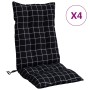 Kissen für Hochlehner-Stühle, 4 Stück, schwarz kariertem Stoff. von vidaXL, Kissen für Stühle und Sofas - Ref: Foro24-377651,...