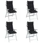Cojines para silla respaldo alto 4 uds tela a cuadros negro by vidaXL, Cushions for chairs and sofas - Ref: Foro24-377651, Pr...