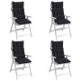 Kissen für Hochlehner-Stühle, 4 Stück, schwarz kariertem Stoff. von vidaXL, Kissen für Stühle und Sofas - Ref: Foro24-377651,...