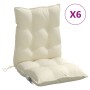 Kissen für Stühle mit niedriger Rückenlehne, 6 Stück, aus cremefarbenem Oxford-Stoff. von vidaXL, Kissen für Stühle und Sofas...