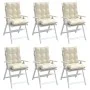 Cojines para silla con respaldo bajo 6 uds tela Oxford crema by vidaXL, Cushions for chairs and sofas - Ref: Foro24-377679, P...
