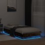 Bettgestell mit LED-Lichtern in geräucherter Eiche 90x190 cm von vidaXL, Betten und Lattenroste - Ref: Foro24-839543, Preis: ...