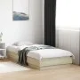 Bed frame with Sonoma oak LED lights 75x190 cm by vidaXL, Beds and slatted bases - Ref: Foro24-839548, Price: 96,82 €, Discou...