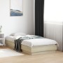 Estructura de cama con luces LED roble Sonoma 75x190 cm de vidaXL, Camas y somieres - Ref: Foro24-839548, Precio: 97,93 €, De...