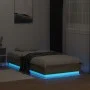 Bed frame with Sonoma oak LED lights 75x190 cm by vidaXL, Beds and slatted bases - Ref: Foro24-839548, Price: 96,82 €, Discou...