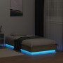 Bettgestell mit LED-Lichtern Eiche Sonoma 75x190 cm von vidaXL, Betten und Lattenroste - Ref: Foro24-839548, Preis: 97,93 €, ...