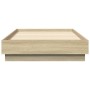 Estructura de cama con luces LED roble Sonoma 75x190 cm de vidaXL, Camas y somieres - Ref: Foro24-839548, Precio: 97,93 €, De...