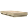 Estructura de cama con luces LED roble Sonoma 75x190 cm de vidaXL, Camas y somieres - Ref: Foro24-839548, Precio: 97,93 €, De...