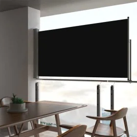 Black retractable garden side awning 80x300 cm by vidaXL, Umbrellas - Ref: Foro24-48358, Price: 54,99 €, Discount: %