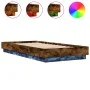 Bed frame with smoked oak LED lights 100x200 cm by vidaXL, Beds and slatted bases - Ref: Foro24-839508, Price: 101,79 €, Disc...