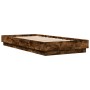 Bed frame with smoked oak LED lights 100x200 cm by vidaXL, Beds and slatted bases - Ref: Foro24-839508, Price: 103,52 €, Disc...