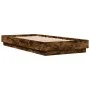 Bed frame with smoked oak LED lights 100x200 cm by vidaXL, Beds and slatted bases - Ref: Foro24-839508, Price: 101,79 €, Disc...