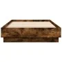Bed frame with smoked oak LED lights 100x200 cm by vidaXL, Beds and slatted bases - Ref: Foro24-839508, Price: 101,79 €, Disc...