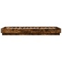 Bed frame with smoked oak LED lights 100x200 cm by vidaXL, Beds and slatted bases - Ref: Foro24-839508, Price: 103,52 €, Disc...