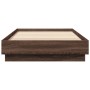 Estructura de cama con luces LED roble marrón 90x200 cm de vidaXL, Camas y somieres - Ref: Foro24-839517, Precio: 110,52 €, D...